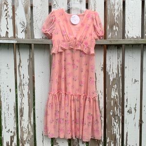 LOVESHACKFANCY pink rose pale blush floral maxi 8 NEW